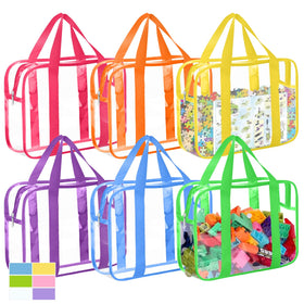 Lemoobolsa 6pcs large toy bags in colorful set for easy toy organization.