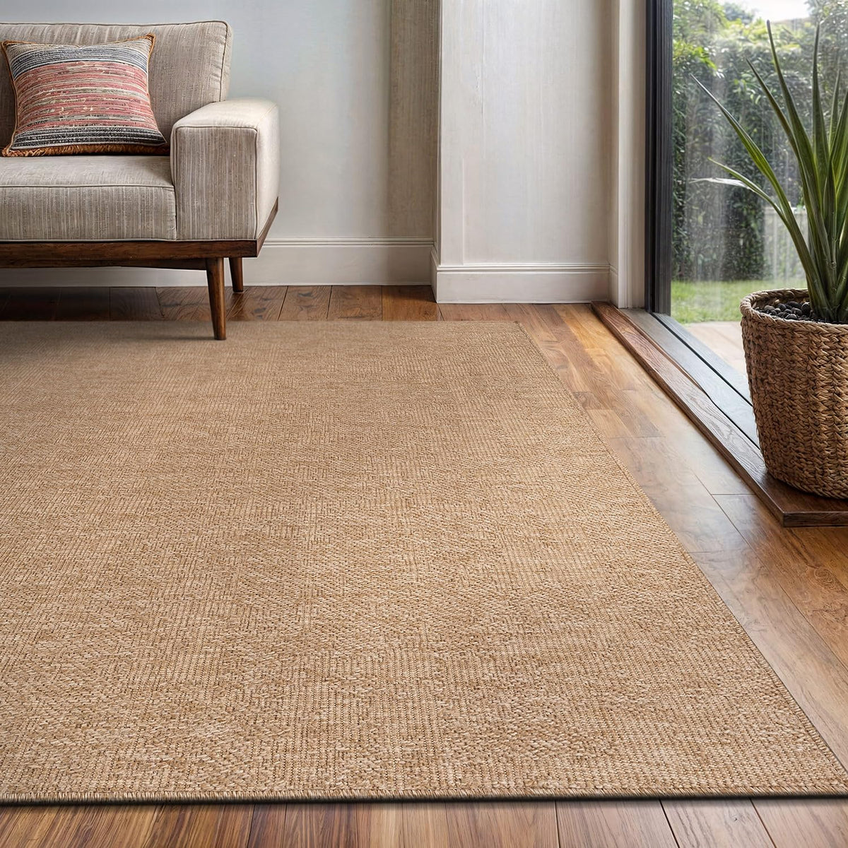Lena Rug ideal for patios and balconies, easy maintenance.