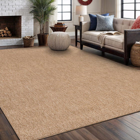 Lena Rug washable easy jute rug 5x7 in natural color for indoor and outdoor use.