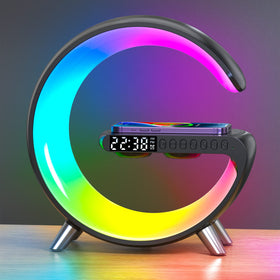 LENGLASS smart bedside lamp 4-in-1 design for charging, lighting, and audio.