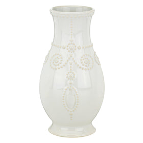 Lenox French Perle 8-inch fluted vase with beaded design for elegant single-flower displays.