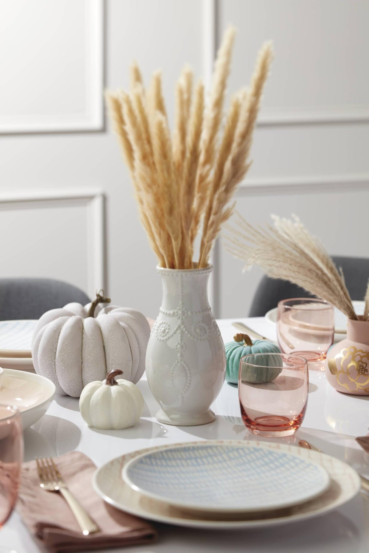 Durable Lenox French Perle stoneware for lasting decorative use.