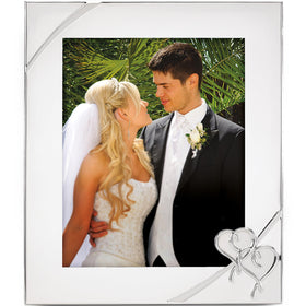 Lenox True Love frame front view highlighting its silver-plated shine for photos