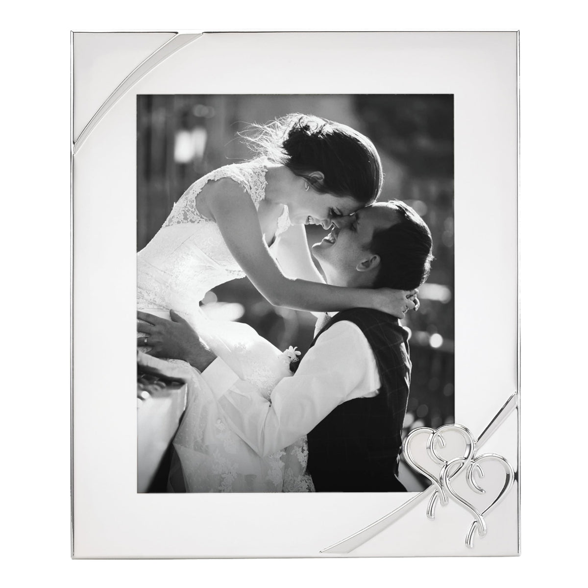 Lenox True Love corner detail with interlaced hearts for a romantic keepsake