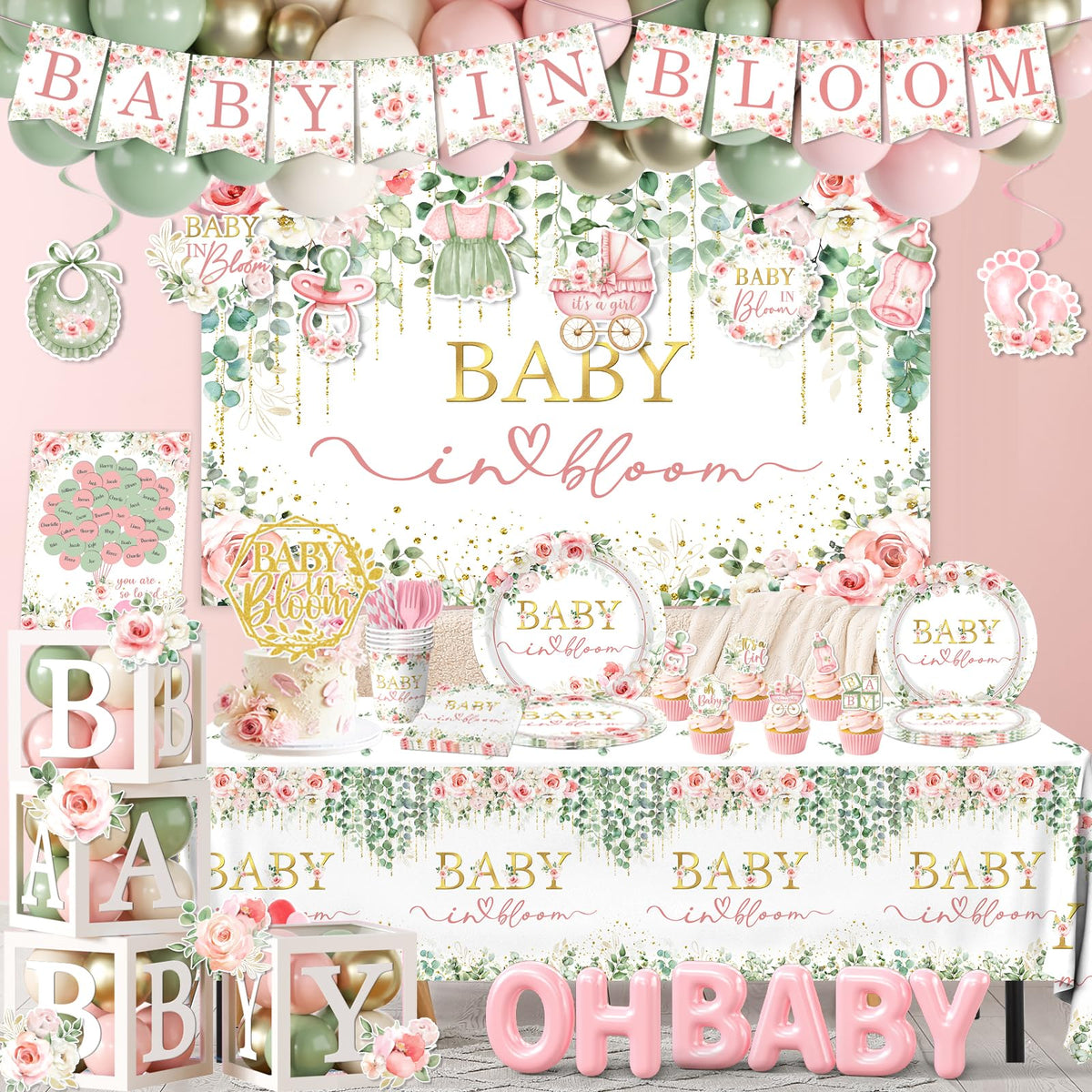 Lenyunge oh baby foil balloon adds a sparkling focal point