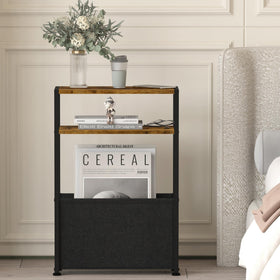 Leomonio bedroom use features slim bedside table within reach of the bed