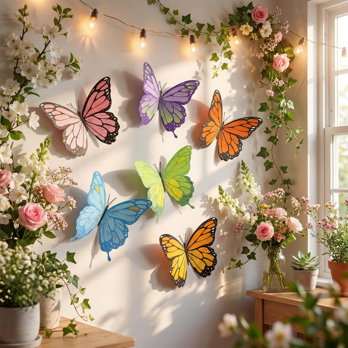 Lerheedi 18pcs large butterflies 40cm for dramatic wall coverage at events.