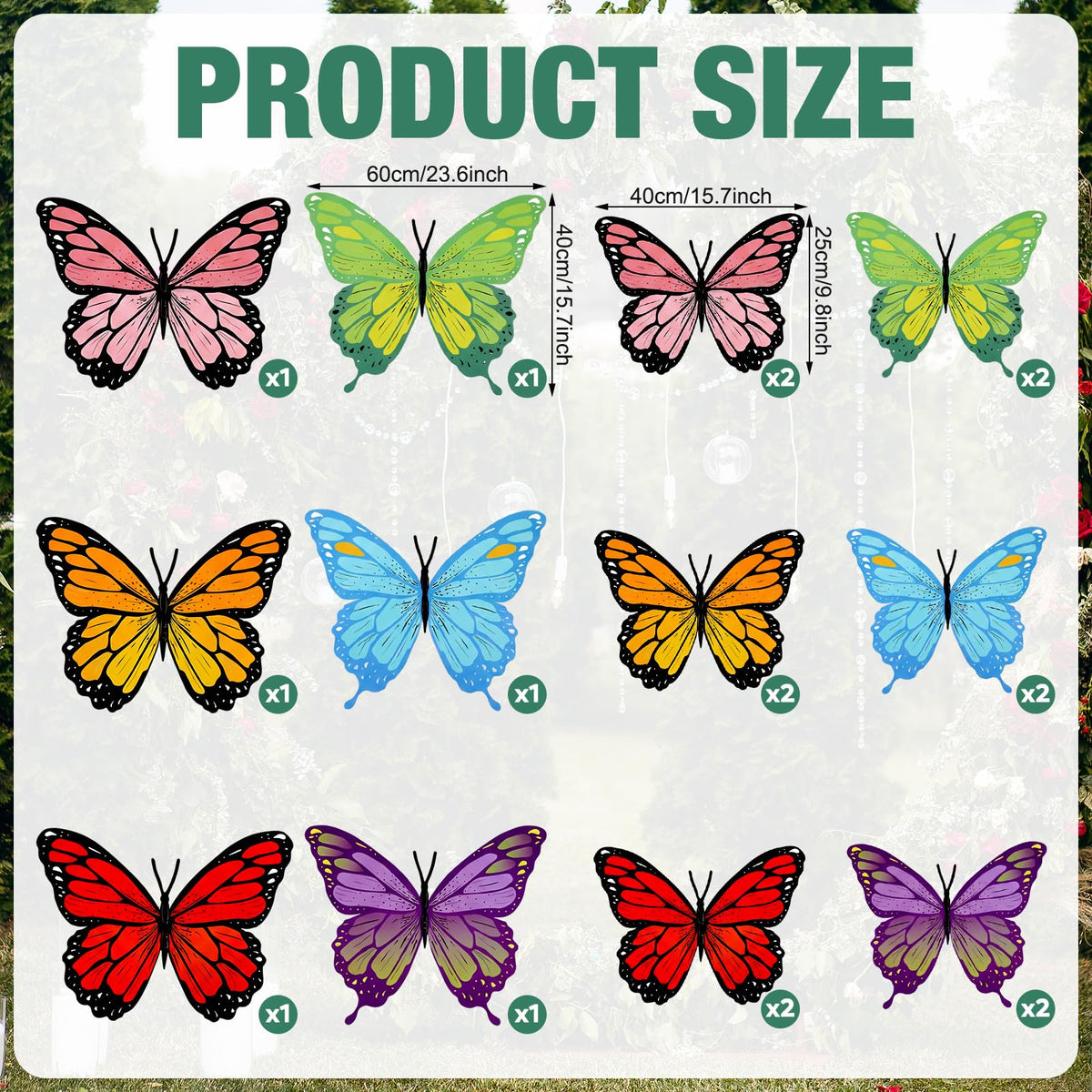 Lerheedi dual-sided printed butterflies visible from all angles for cohesive decor.