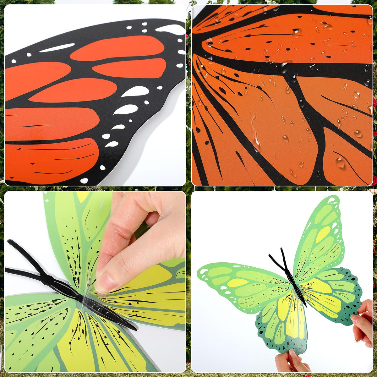 Lerheedi thick cardstock butterflies hold shape and color over time.