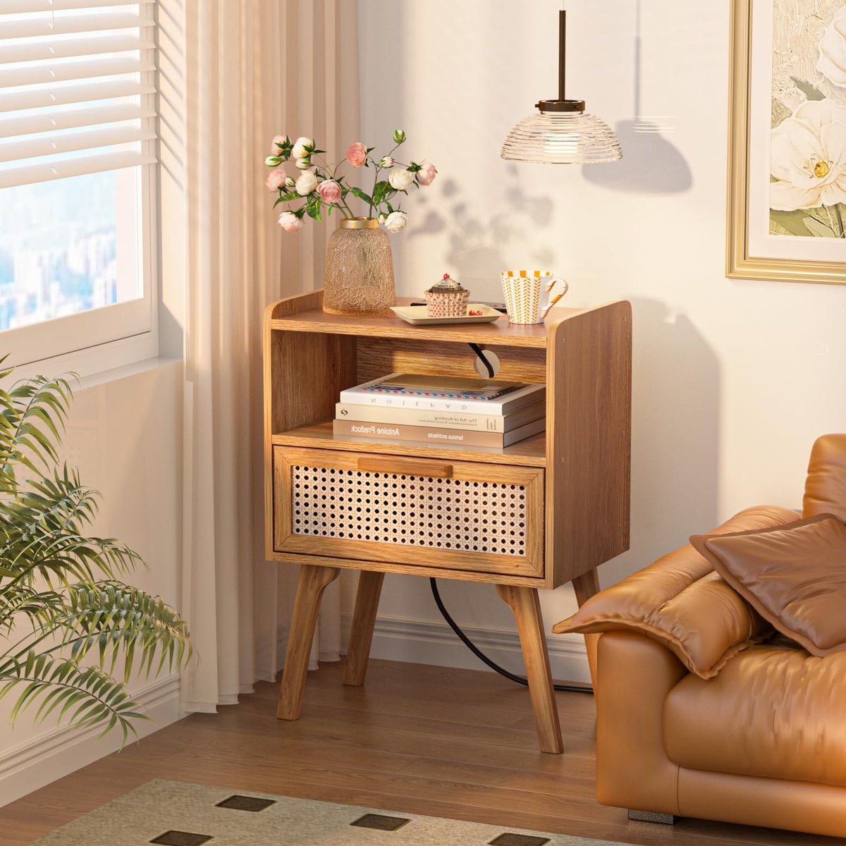 Lerliuo nightstand in a compact setup ideal for small spaces