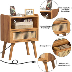 Secure protective packaging for Lerliuo rattan nightstand during shipping