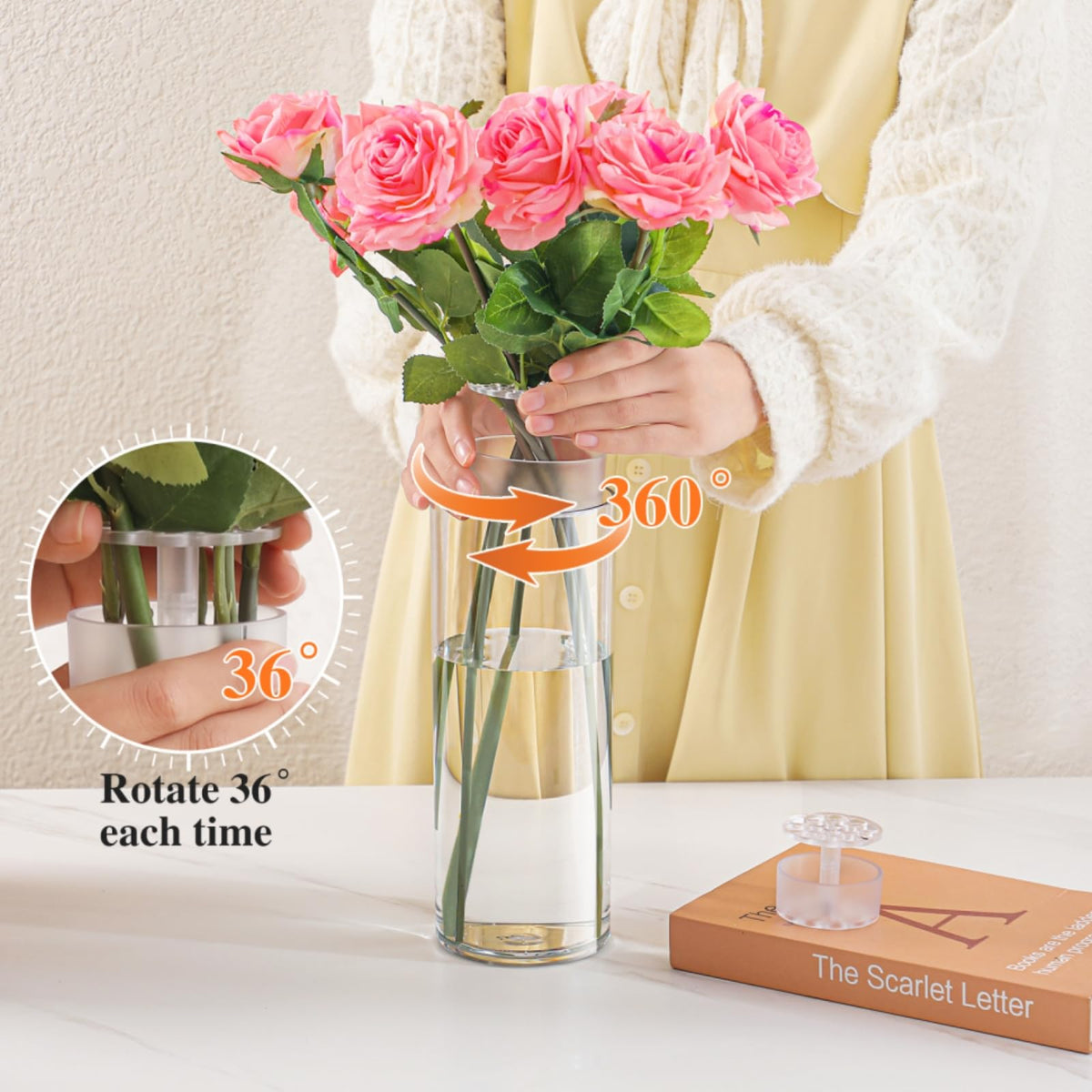 Lesediy clear acrylic cylinder vase large 6x15.8 inches for dramatic weddings