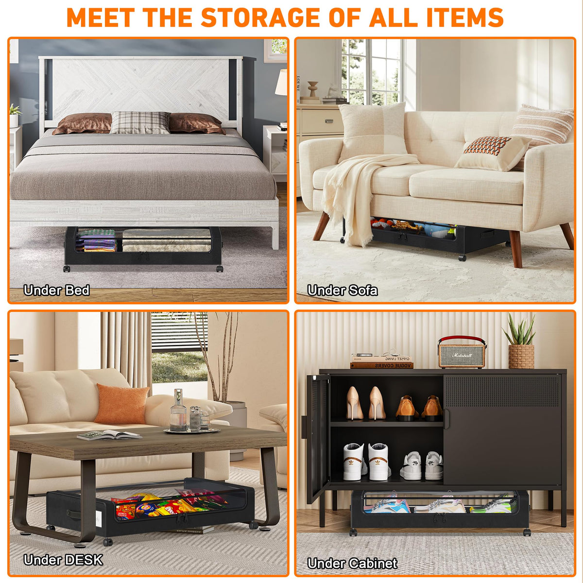 LESHZHEN compact 31x17x6.69 inch design fits under most beds