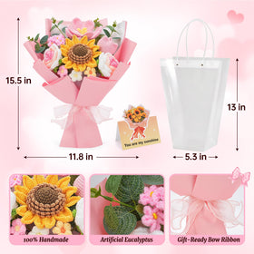 LETAAKA bouquet with greeting card enhances gift presentation