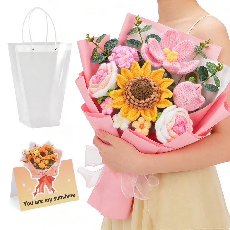 LETAAKA crochet sunflower bouquet for lasting home decor