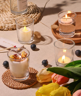 Letine flameless LED tea light holder provides safe, long-lasting glow.