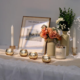 Letine mercury glass holder pairs with spring wedding color palettes