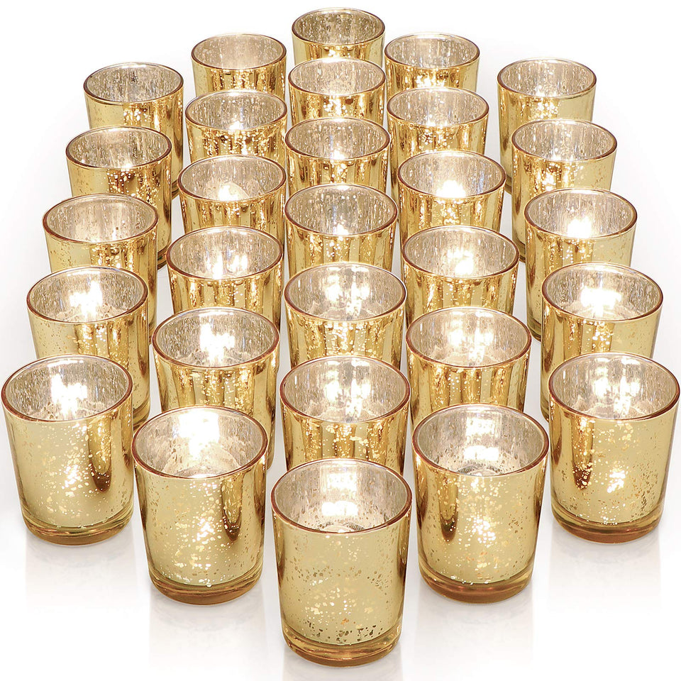 LETINE gold votive candle holders 36-pack for elegant wedding centerpieces