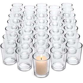 Letine votive holders in clear glass for tea lights, ideal for romantic table settings.