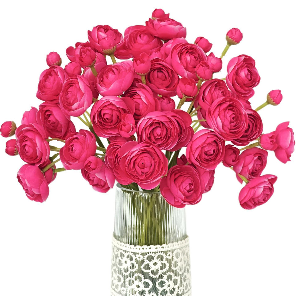 Letjolt pink ROSEO ranunculus silk flowers for wedding bouquet filler