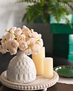 Letjolt Ranunculus silk flowers with bendable stems enable custom DIY centerpieces.