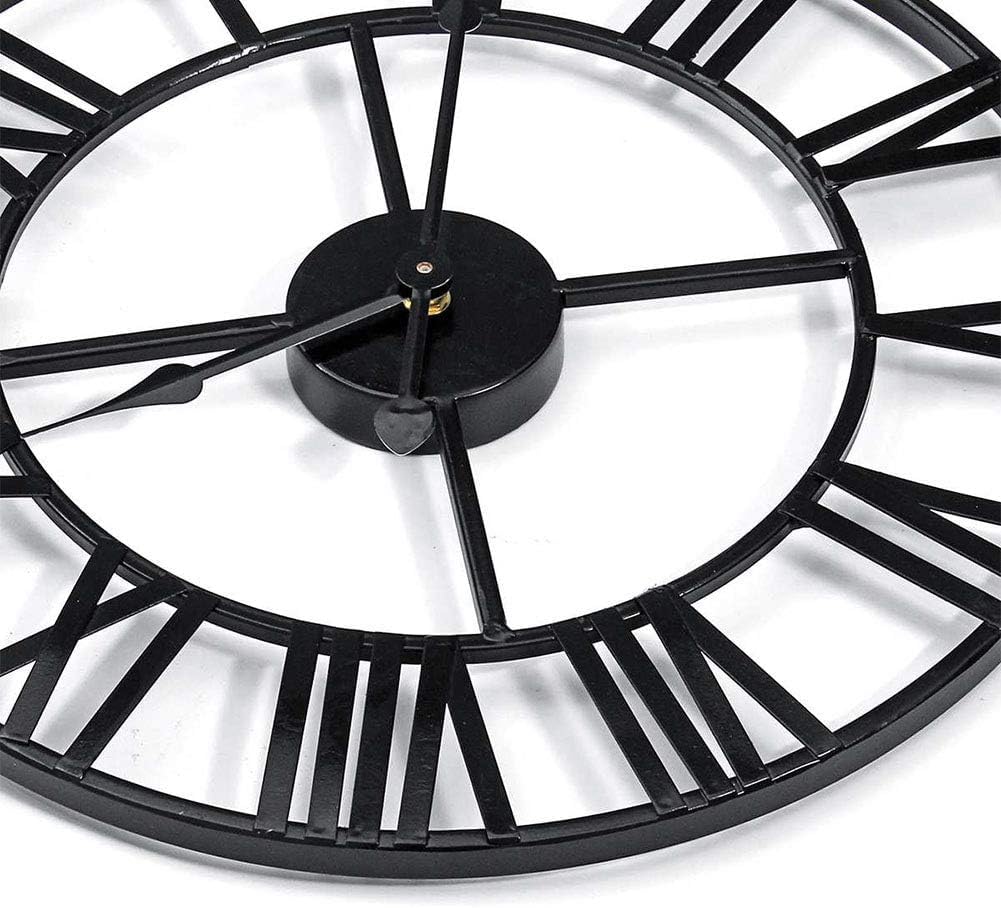 Letmaliy black metal clock suited for indoor and outdoor use