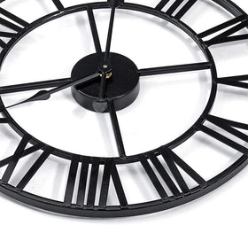 Letmaliy black metal clock suited for indoor and outdoor use