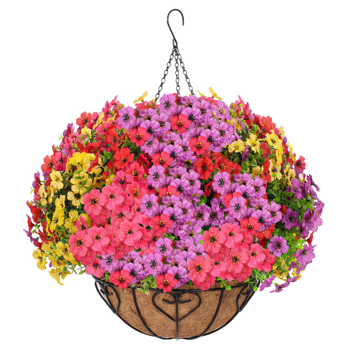 LetuoClips artificial hanging flowers in outdoor basket brighten porches with long-lasting color