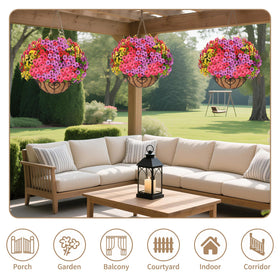 LetuoClips coconut coir hanging basket frames the display elegantly