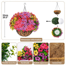 LetuoClips thirteen faux silk flowers for maintenance-free patio decor