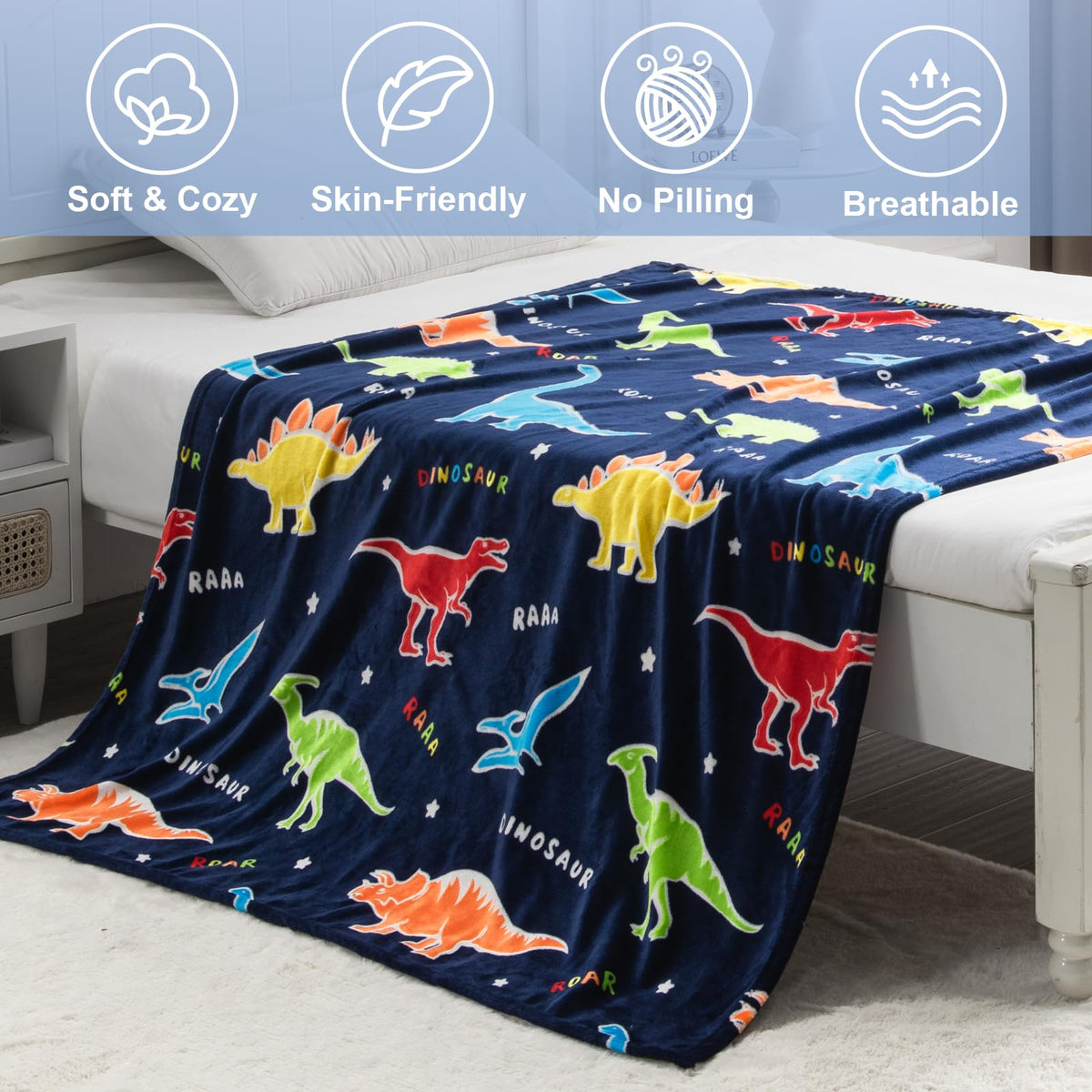 Levens 50x60 inch blanket offers lightweight warmth for couch or bed