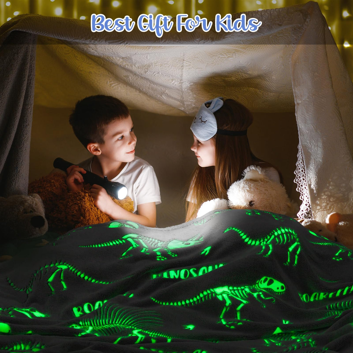 Levens Dinosaur World blanket shows soft plush fabric for cozy snuggles