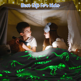 Levens Dinosaur World blanket shows soft plush fabric for cozy snuggles