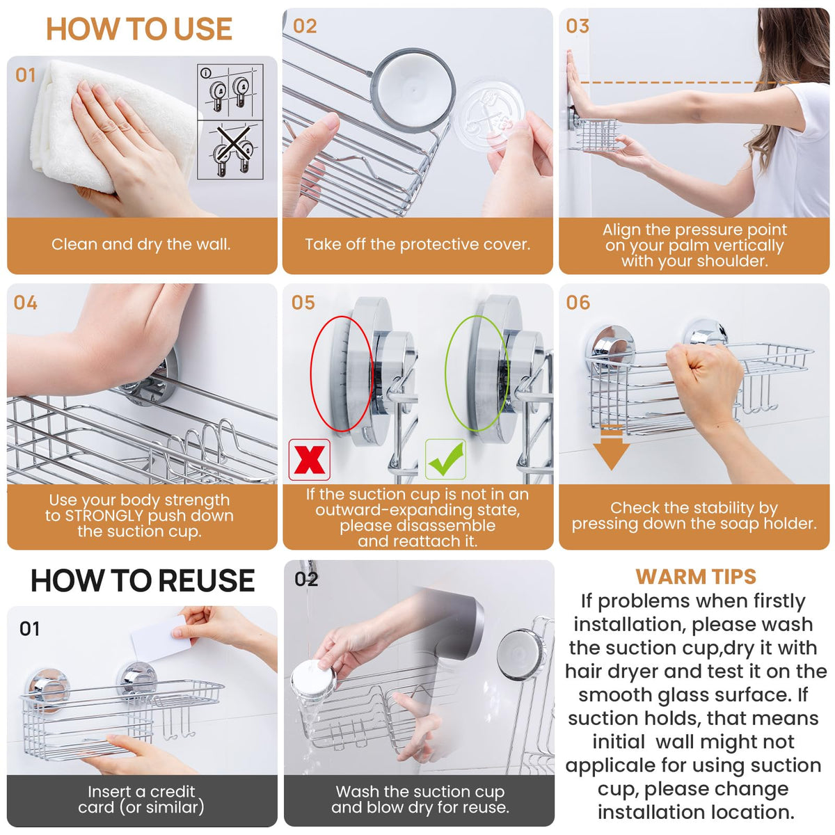 LEVERLOC easy tool-free install on smooth surfaces.