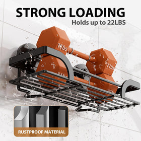 LEVERLOC no-drill bathroom organizer on smooth surface enables tool-free setup