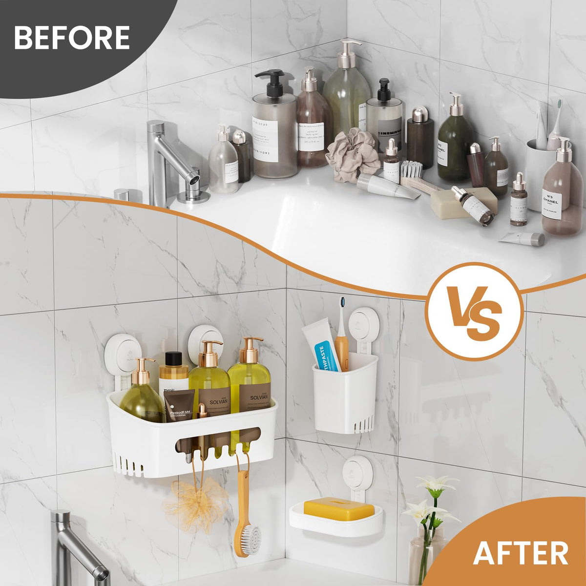 Waterproof and oil-resistant materials ensure long-lasting bathroom storage in wet environments.