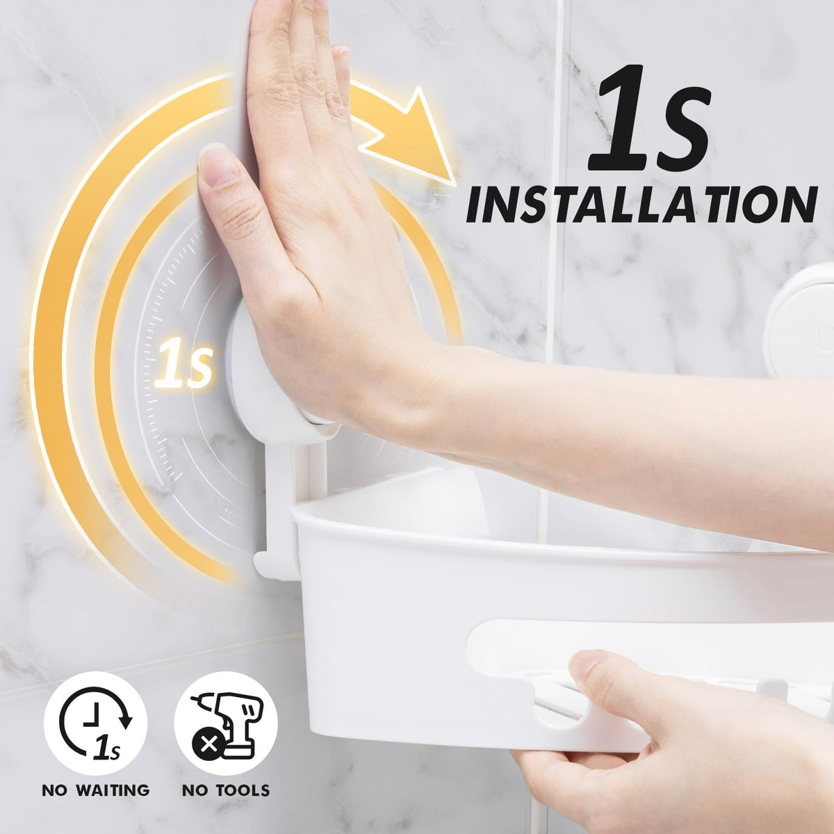 LEVERLOC shower caddy drainage bottom keeps cosmetics dry and organized after use.