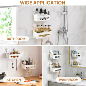 Removable basket offers versatile use beyond the shower.