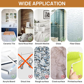 Compatible with tile, glass, metal, and acrylic surfaces.