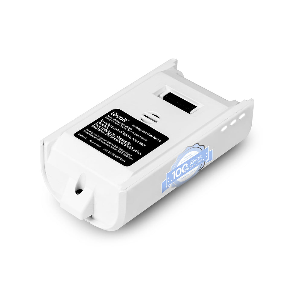 Levoit LVAC-200 battery in use, enabling cordless cleaning with steady power