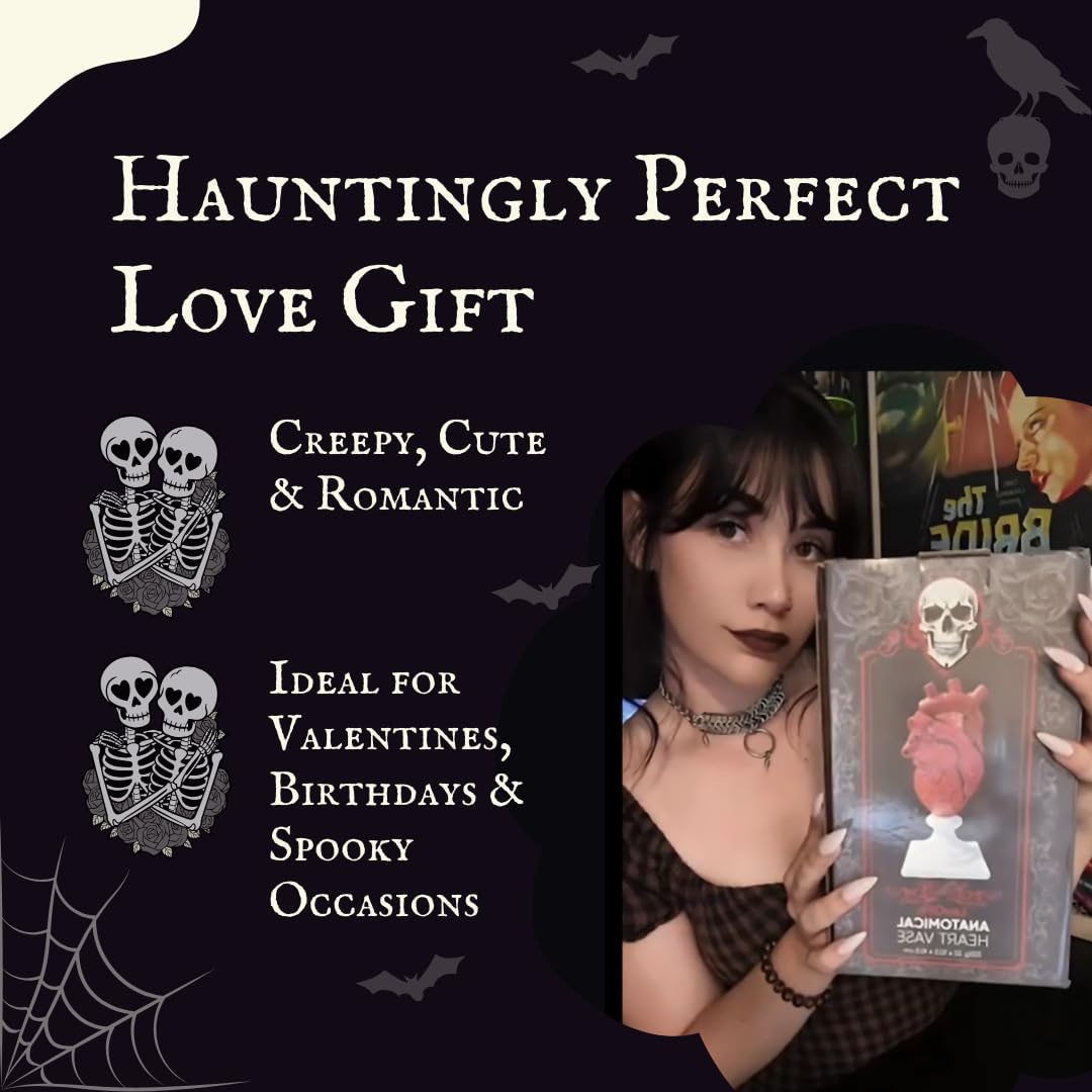 LevOli Gothic Heart Vase on shelf adds moody ambiance