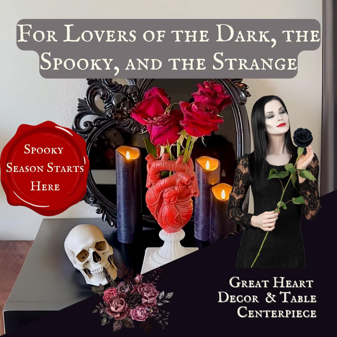 LevOli Poe-inspired heart vase artwork for dark romance decor