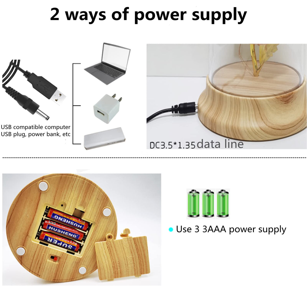 Levvohd wood grain base supports a sturdy sunflower display