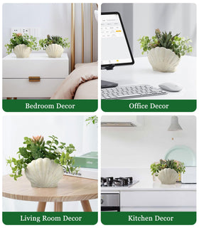 Lewondr fake plants displayed on a windowsill adding coastal charm