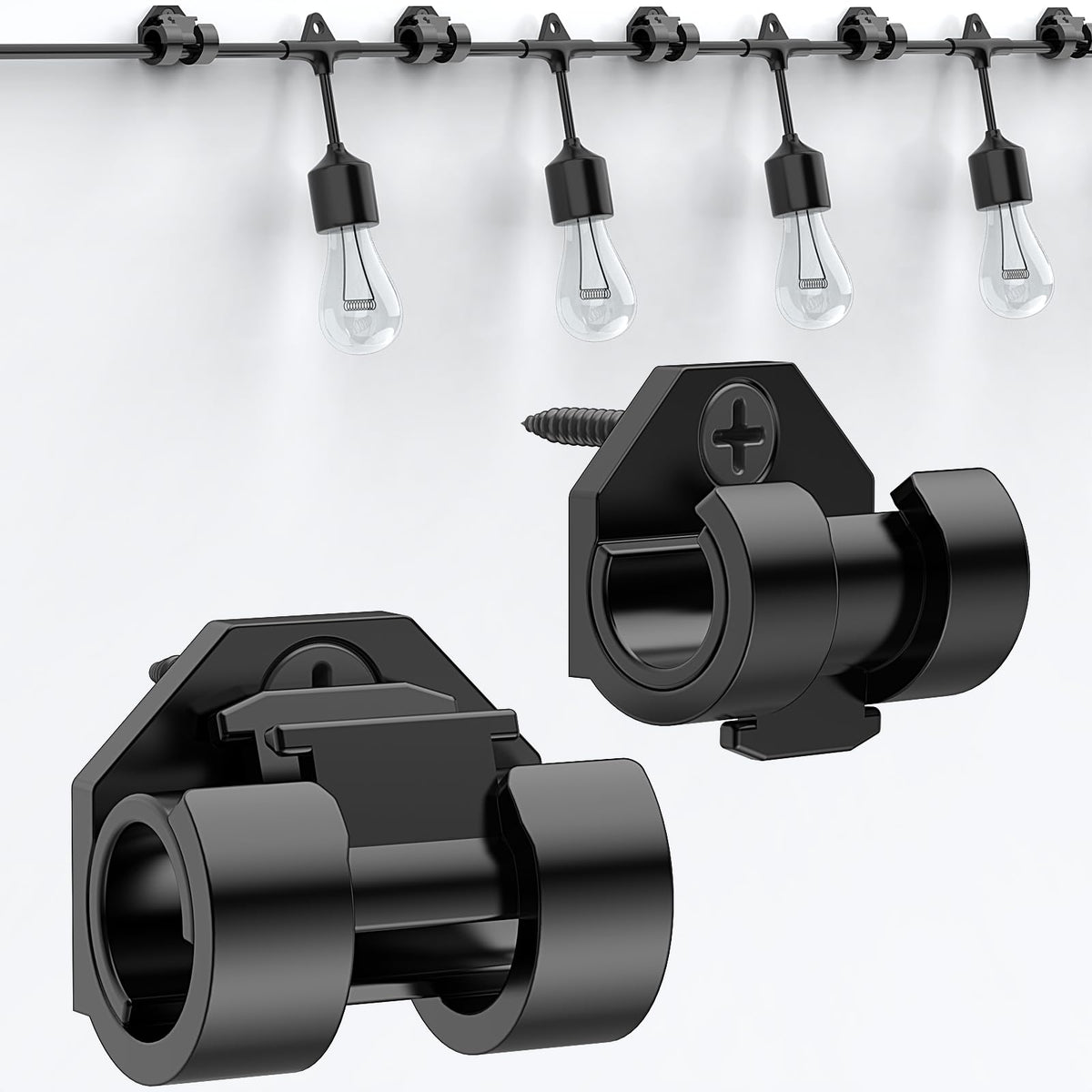 Lewufe outdoor light clips securely mount string lights on a gutter for stable, tidy illumination.