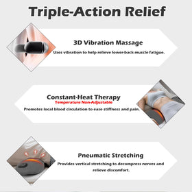 Lewuyoya air traction lifts the lumbar spine for gentle decompression and relief.