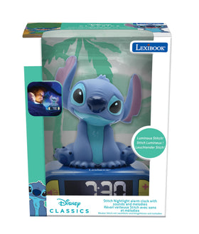 LEXiBOOK Stitch snooze feature lets kids catch extra winks.