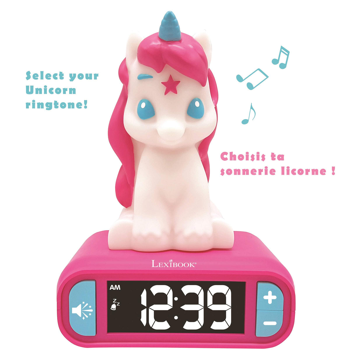 LEXiBOOK unicorn adjustable-volume alarm for kid-friendly mornings