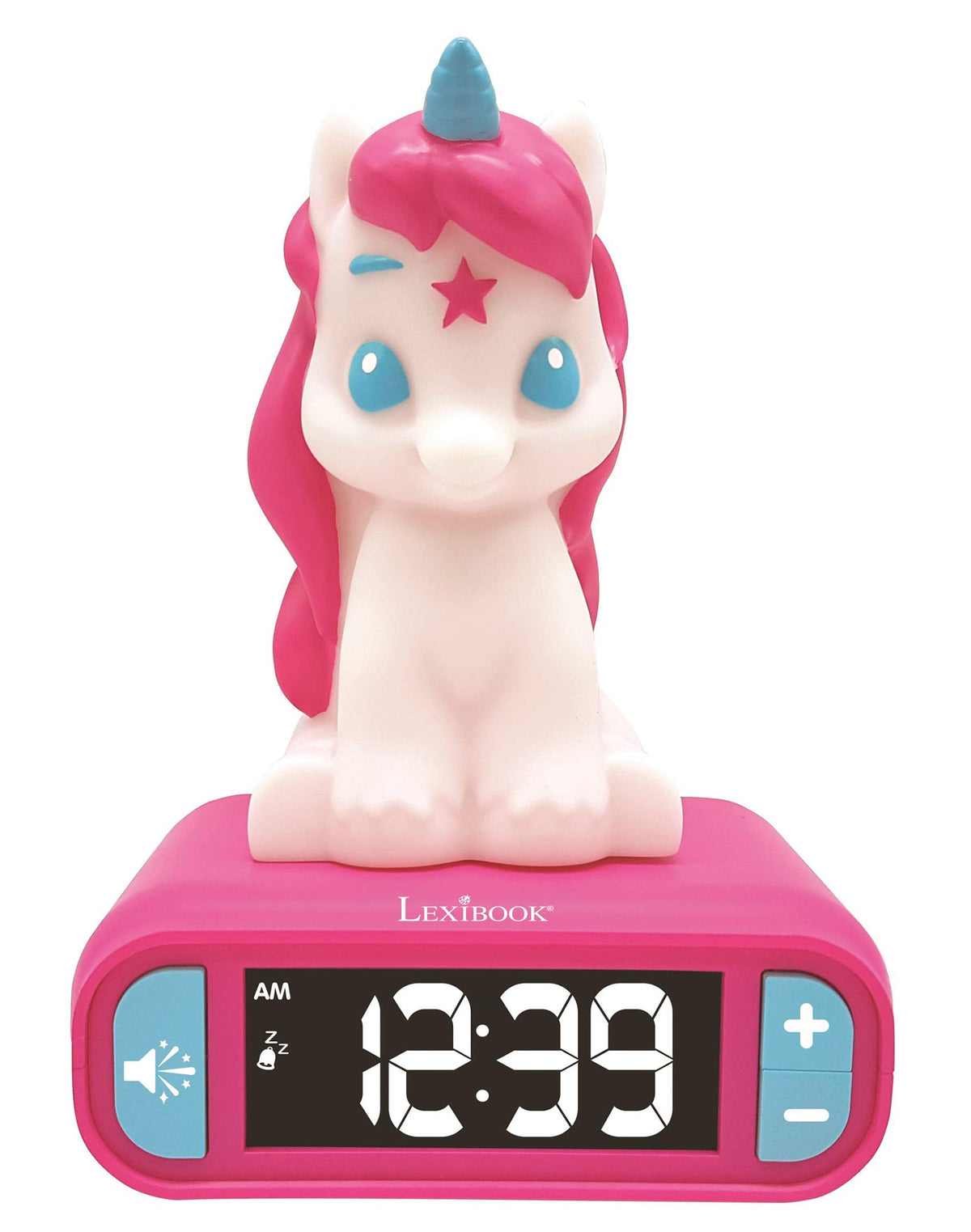 LEXiBOOK unicorn alarm clock pink with soft display for kids