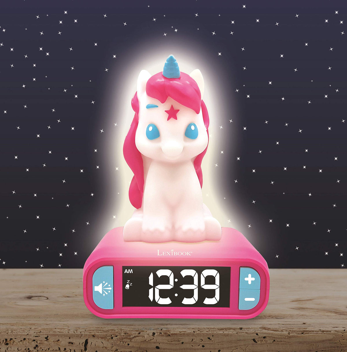 LEXiBOOK unicorn snooze feature for flexible wake times